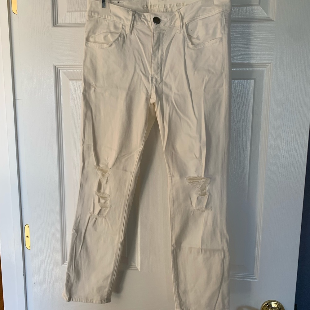 American Eagle white skinny jeans